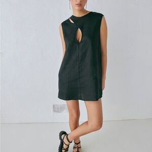 VRG GRL black linen dress - size 10AUS (6US)
